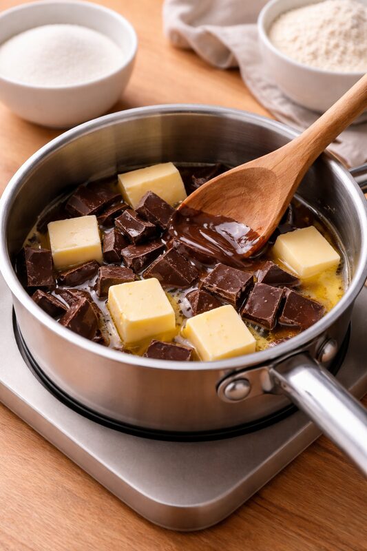 Butter und Schokolade schmelzen