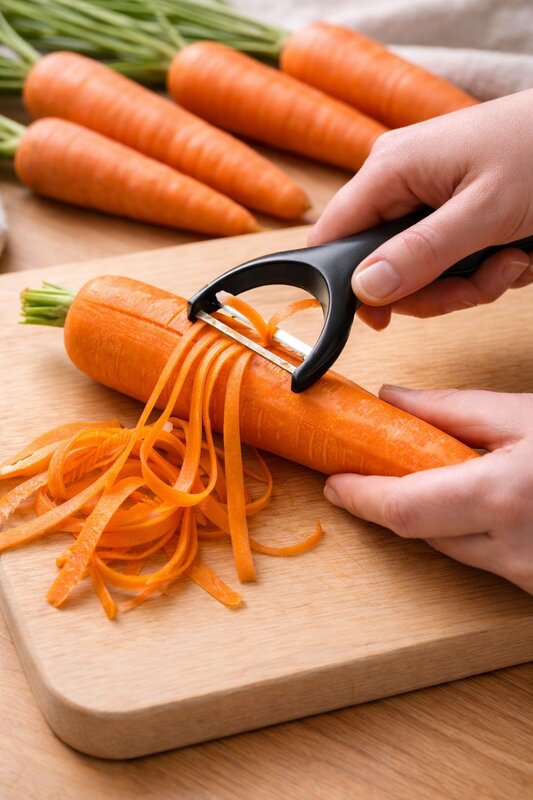 In Streifen schälen